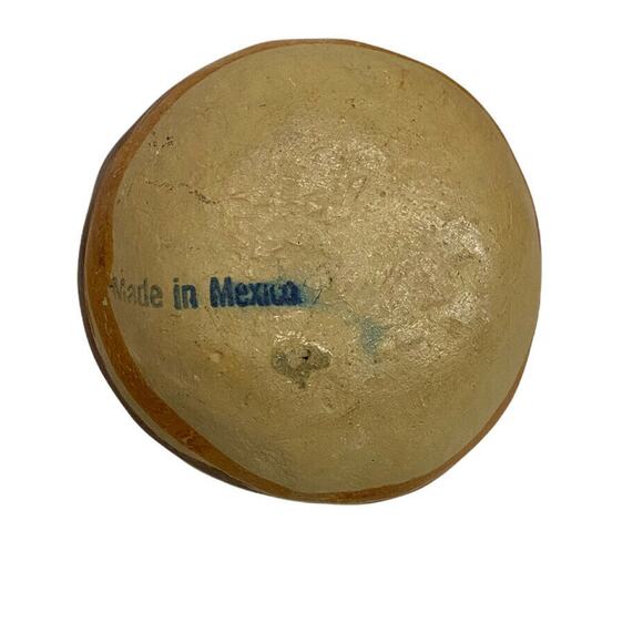 Small Round Teapot Jug Made In Mexico Brown Orange Design Tourist Item - Picture 5 of 5